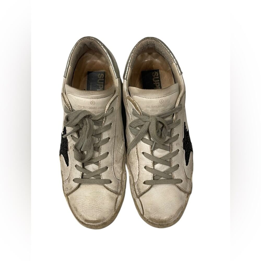 Golden Goose GGDB Women’s Super Star, White/Silver Size:38